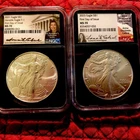 2021 SILVER EAGLE HERALDIC EAGLE T1 NGC MS70 FDOI + 2025 MS70 SIGNED ANNA CABRAL