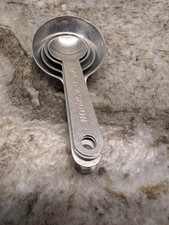 Vintage Aluminum Measuring Spoons Round Nesting Set of 4  Farmhouse/Cottagecore