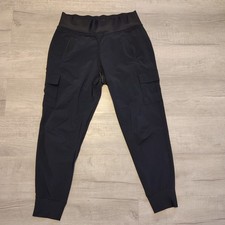 Athleta Sutton Black Cargo Jogger Pants Womens Size 6 Polyester Activewear