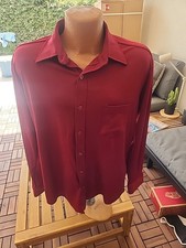 vintage disco shirt polyester 70's montgomery ward large dark red 16 1/2 34-35