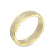 9ct Yellow & White Gold Wedding Band - Size K½ - 5mm