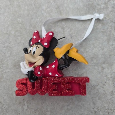 Disney Parks Minnie Mouse ''Sweet'' Xmas Christmas Tree Ornament - 3'' Tall