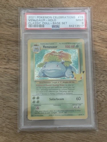 2021 Pokemon Celebrations Venusaur Holo Classic Collection Card 15/102 PSA 9