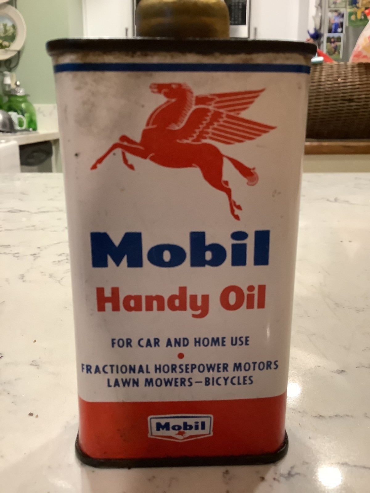 Vintage Mobil Handy Oiler Oil Can Pegasus Horse Gas Advertising