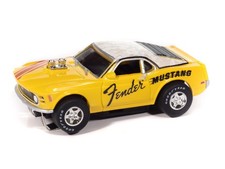 SC419 Auto World Super III 1970 BOSS Mustang Fender HO Scale Slot Car - YELLOW