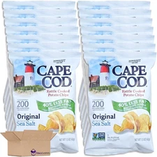 Cape Cod 40% Less Fat Kettle Cooked Potato Chips Value Pack   Original Sea Salt