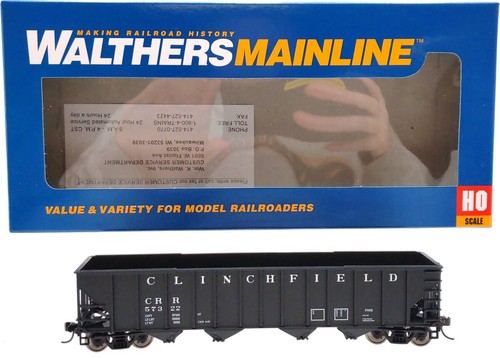Tolva Walthers 910-1966 HO Clinchfield 50' 100 toneladas 4 bahías #57322 (negro) LN/caja | Condition: Used