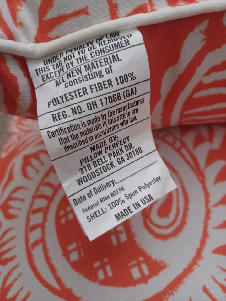 Pillow Perfect Addie Terra Cotta Indoor Outdoor Decorative Pillow Set of 2 *NEW* - Image 4 of 4