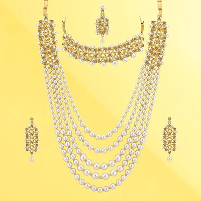 Dazzling Gold Plated Combo Necklace Set For Women