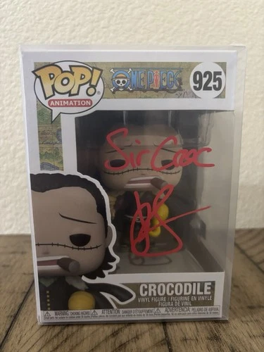 John Swasey Autographed and Inscribed "Sir Croc"  One Piece Crocodile Funko COA