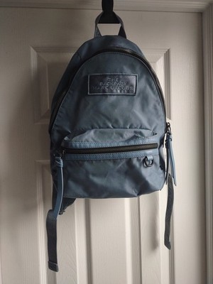 THE BACKPACK MARC JACOBS Bag Small DTM Rainfall Blue Nylon Leather Fashion Purse