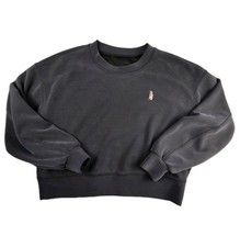 Lululemon Size 4 Black Softstreme Perfectly Oversized Cropped Crew Sweatshirt