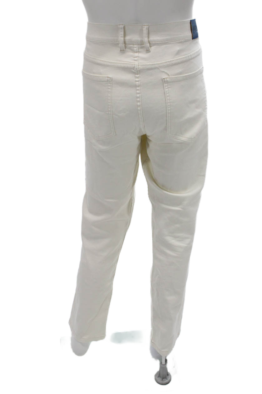 Mugsy Mens Classic White Solid Button Closure Pan… - image 3