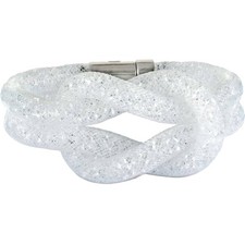 Swarovski Women's Bracelet Stardust Fishnet Tube with White Crystal Knot 5184175