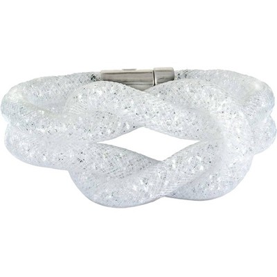Swarovski Women's Bracelet Stardust Fishnet Tube with White Crystal Knot 5184175