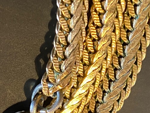 VTG 14k GOLD GODG Gold over Dental Gold Fish Bone Chain Necklace 19” 17grams - Picture 15 of 24