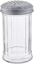 Adcraft PSJ-12PT Sugar Shaker/Pourer with Plastic Base and Clear silver 
