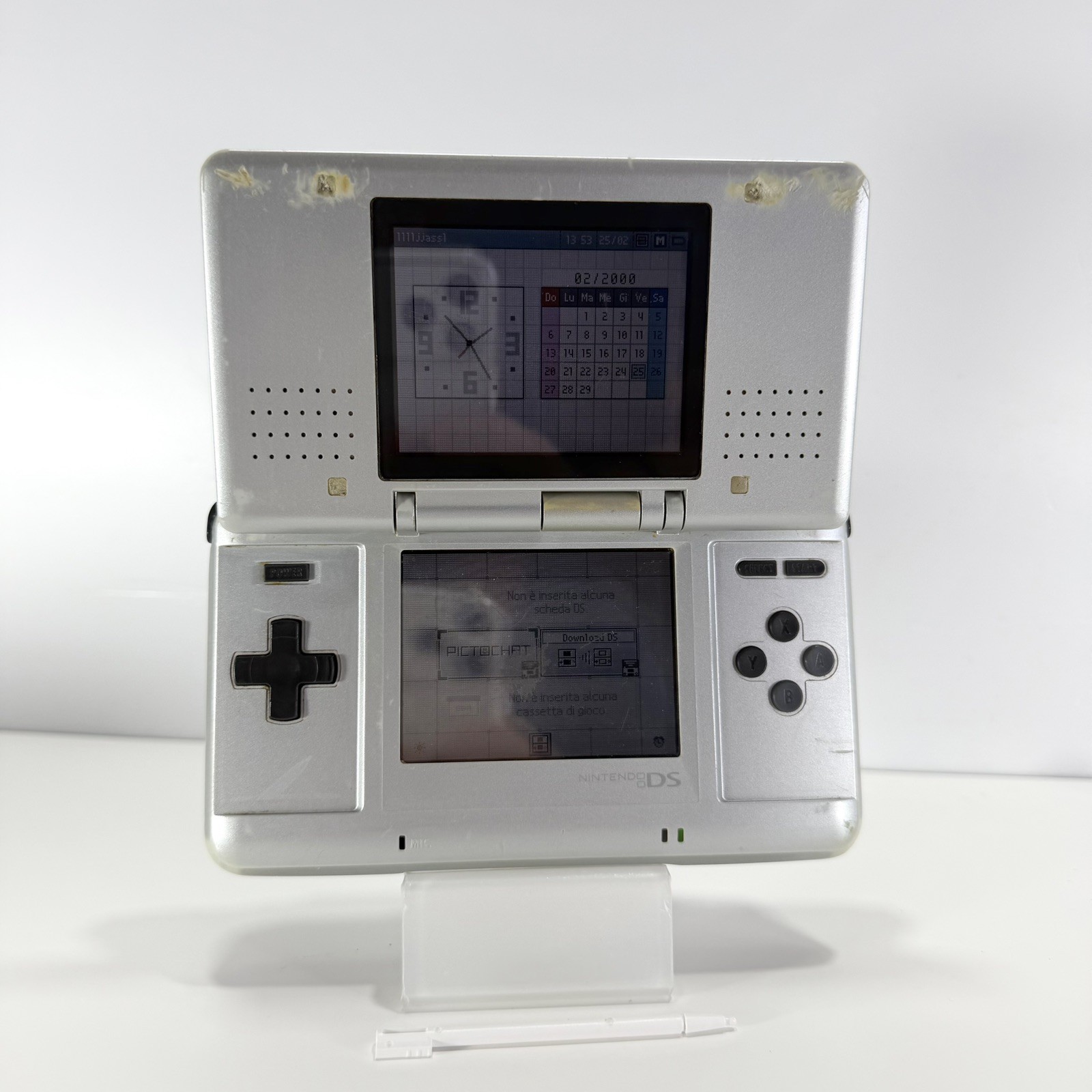 CONSOLE NINTENDO DS FAT Silver Con Pennino e caricatore Nintendo DS Silver