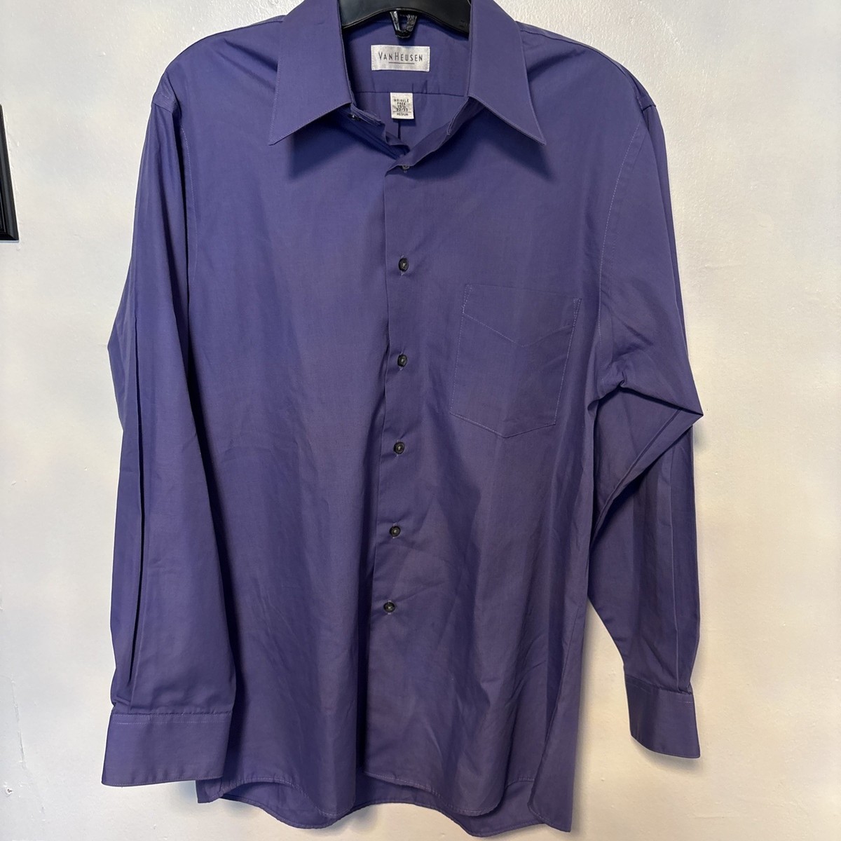 Lot Of 3 Van Heusen Dress Shirts 15 1/2 And 32/33 Size. PURPLE, GRAY AND BLACK