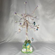 Vintage Easter Holiday Tree, 18" Decorated Bunny Base with Wood Ornaments