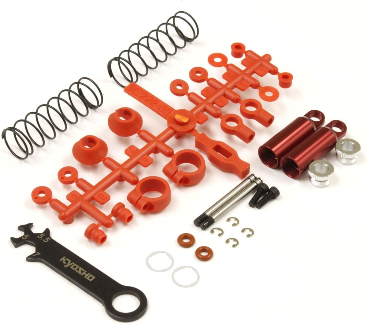 Kyosho Genuine Parts SC222R Front Shock Set Red/tomahawk for