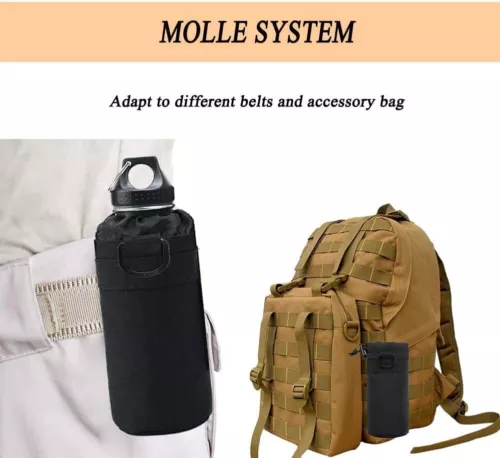 Bolsas tácticas para botellas de agua Molle al aire libre para bolsa de hervidor de agua con soporte de cinturón militar - Imagen 5 de 27