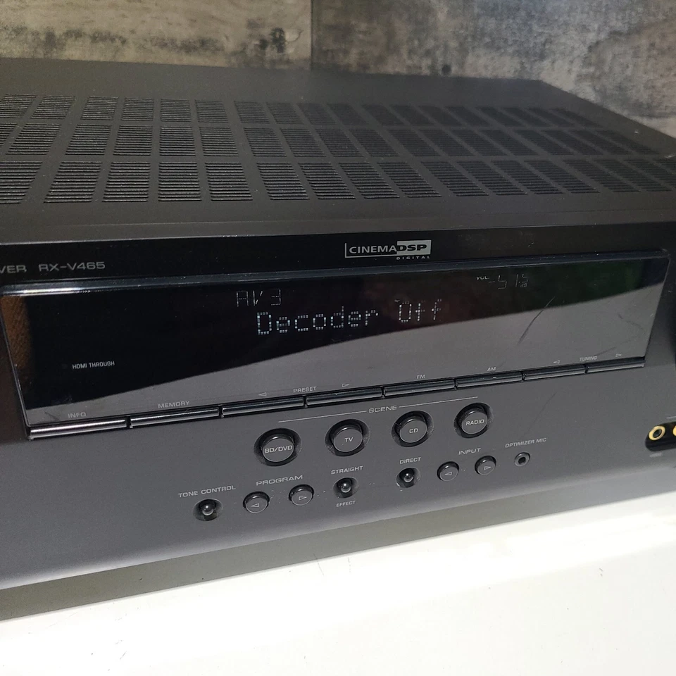 YAMAHA RX-V465 5.1 HDMI Home Audio Receiver Tuner Tested & Works Media Room - Image 3 of 4