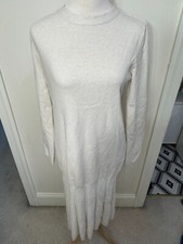 Nainkol Korean Boutique Women's Cream Mock Neck Sweater Midi Dress Size S-M