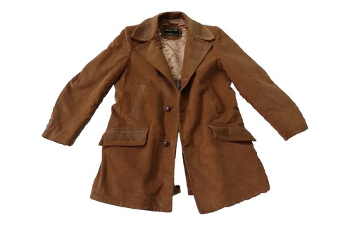 1970's Sears Corduroy Gang Coat 70年代 Small Vintage 70s Sears Corduroy Belted Country Coat Button up
