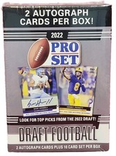 2022 Pro Set Draft Football Leaf BLASTER BOX 2 Autographs + 10 Card Set