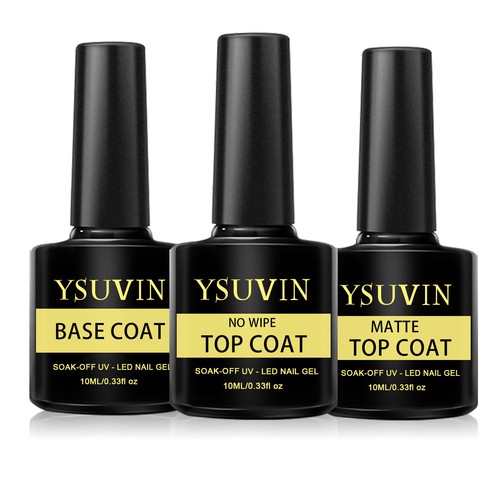 3X Top and Base Coat Matte Top Coat Gel Polish Set 8ml Soak Off UV LED