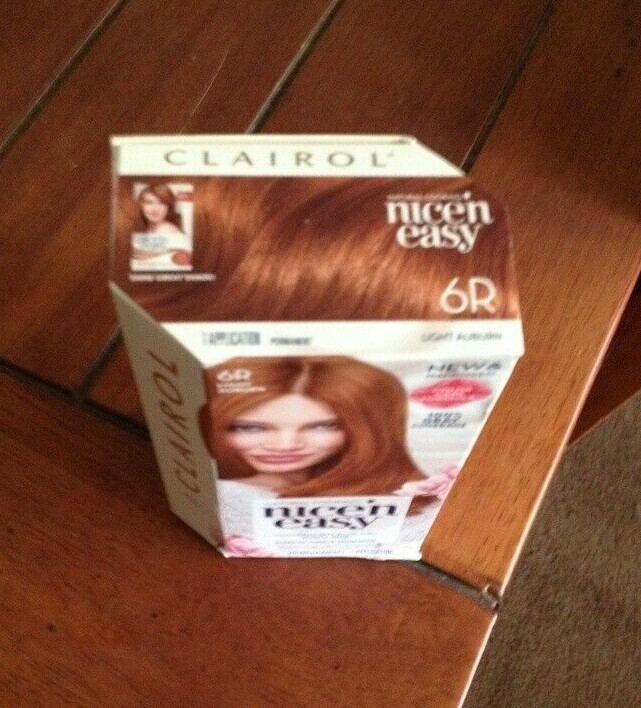 New in Box CLAIROL Nice'n Easy 6R Light Auburn Red Ginger Hair Coloring Kit