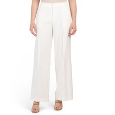 ELIE TAHARI Sky White Wide Leg Trousers w/Front Seaming 245 ETR31109 sz. 4 NWT