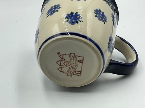 Ceramica polacca 10 oz tazza polacca polacca blu viola floreale - Foto 5 di 5