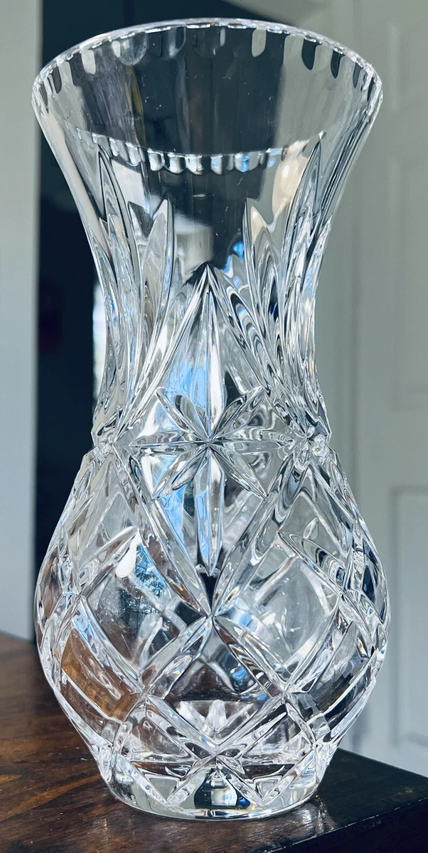 High Quality Vintage Hand Cut 24 Lead Crystal Vase Made in Poland 8 H