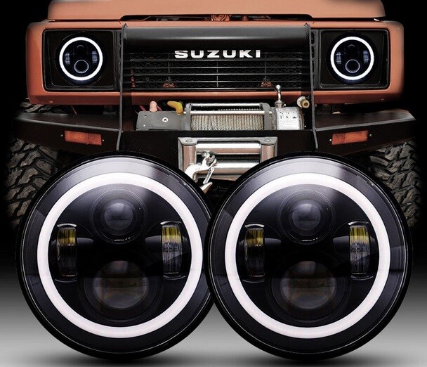 0030 SUZUKI SAMURAI SJ410 FARI ANTERIORI LED CON LUCI DIURNE ANGEL