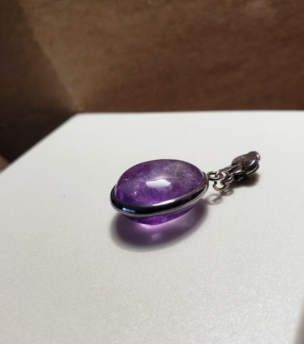 Teardrop Amethyst Pendant with Stacking Tiny Silver Flower ***Missing Bail*** - 第 2/18 張圖片