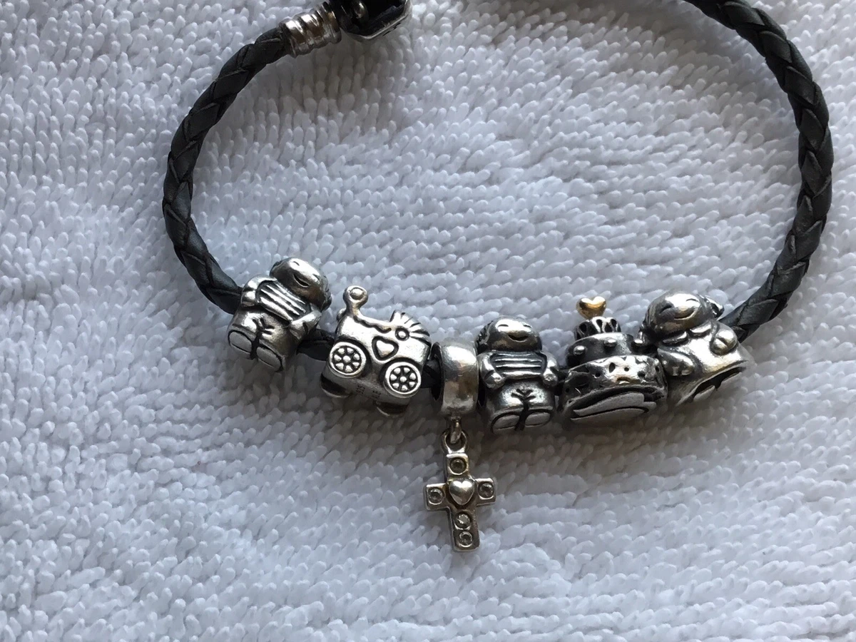 Genuine Pandora Black Leather Bracelet Double Wrap – Preloved Pandora  Boutique