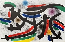 Joan Miro Original Stone Lithograph IX Mourlot 1972 Doublepage Art with COA