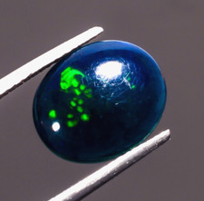 Natural Black Ethiopian Opal Oval Shape Cabochon Loose Gemstone 1.4 Ct 11X7X3 mm