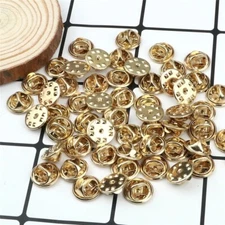 10 Gold Metal Pin Backs Lapel Pin Backs Pin Safety Back Brooch Tie Replacement