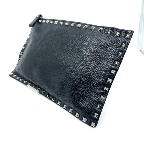 Borsa pochette VALENTINO GARAVANI Rockstud in pelle nera originale - Foto 21 di 24