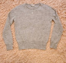 COURREGES Vintage 1970's Logo Ribbed Sweater Gray S