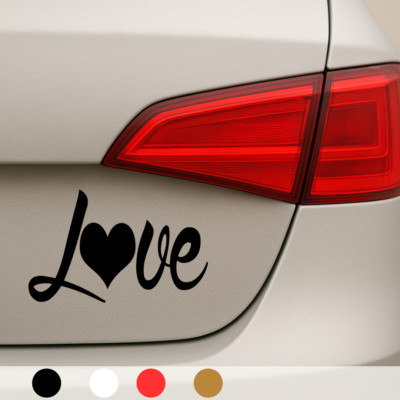 2x Love Liebe Herz 6.3x10cm Vinyl - Wetterfest Auto Motorrad Laptop Sticker