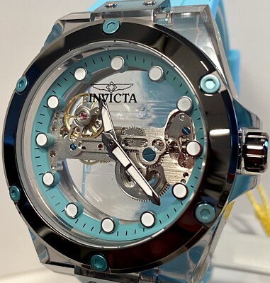 48mm Sky Blue GHOST Gray/Gunmetal Case Mechanical SPEEDWAY Invicta Mens Watch