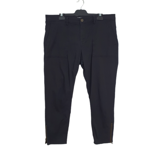 Sportscraft Size 16 Black Stretch Cotton Mid Rise Ankle Zip Chino Straight Pants - Picture 1 of 8