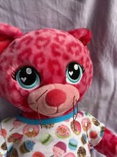 BAB Hot Pink Leapord Cat With Spots Donut Shirt Plush Toy Used