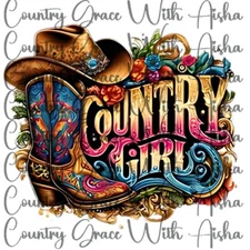 Sublimation Transfer Country Girls Boots Ready To Press Heat Transfer