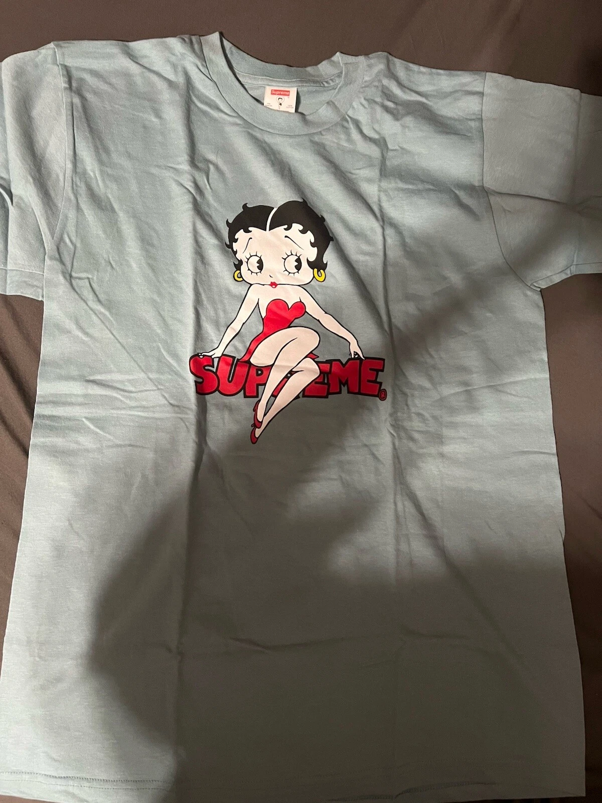 TEE SHIRT SUPREME BETTY BOOP ARDOISE SS17 TAILLE L DEADSTOCK AVEC ETIQUETTE