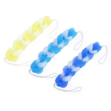 3 Back Scrubber Bath Shower Mesh Sponge Exfoliating Body Brush Wash Puff Spa New